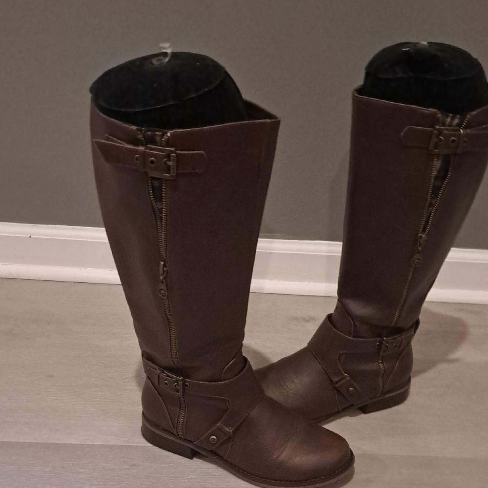 Guess Brown Knee-High Boots Wide Calf Size 10